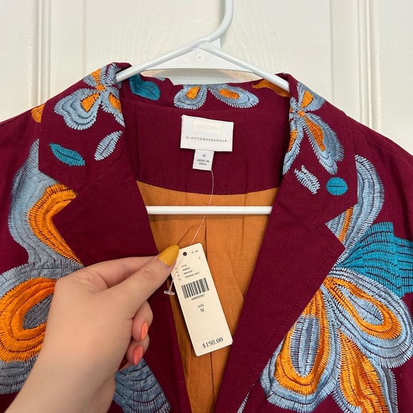 NWT Embroidered Anthropologie Blazer Jacket - Picture 2 of 4